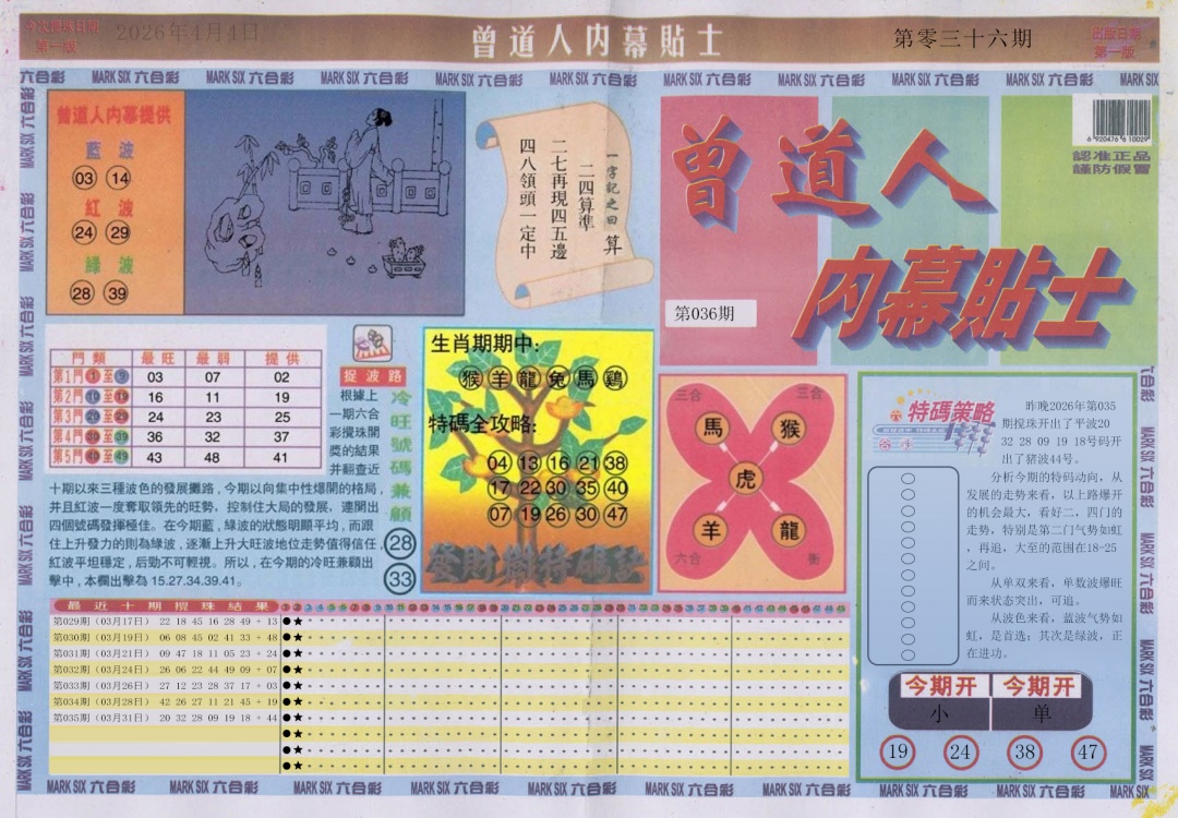 036期曾道人内幕贴士A[图]